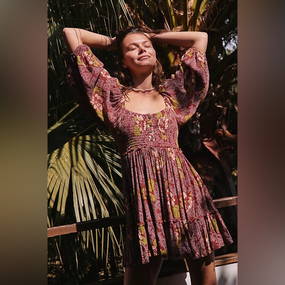 FP Summer Picnic Floral Printed Mini Dress
